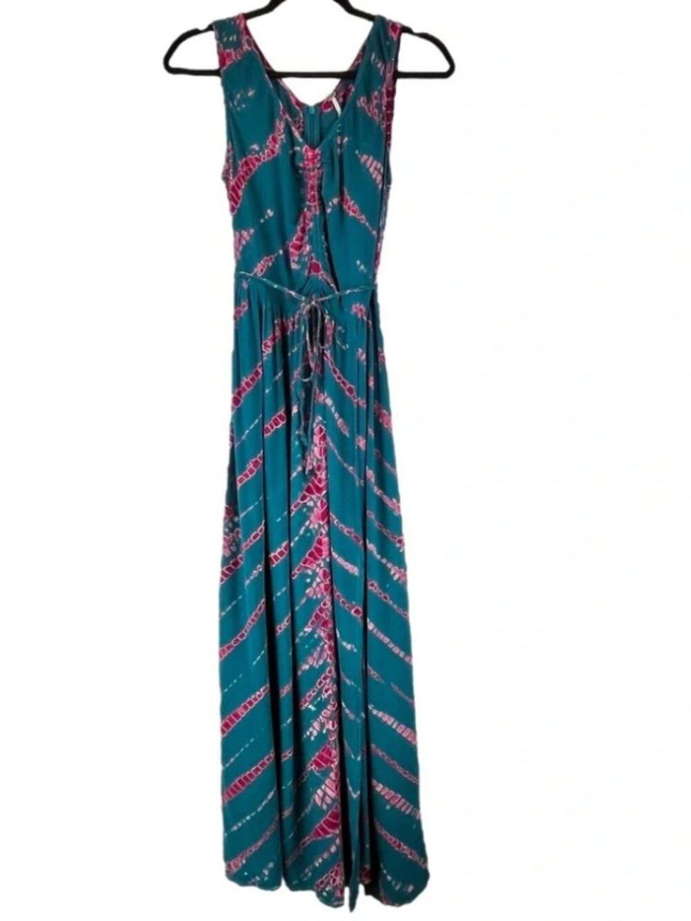 NEW YFB Young Fabulous & Broke Maxi Dress in Dark Teal Savannah Wash Tie Dye S
